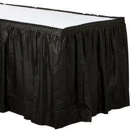 21' x 29" Plastic Table Skirt - Jet Black
