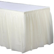 21' x 29" Plastic Table Skirt - Vanilla Creme  1 ct.