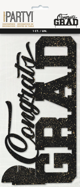 Black & Gold Congrats Grad Acrylic Centerpiece