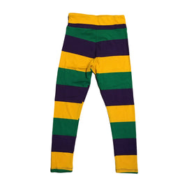 Traditional Mardi Gras striped leggings KIDS