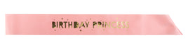 Pink and Gold Princess Party Sash