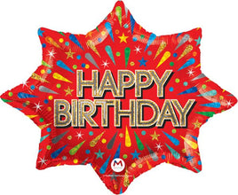 28" Happy Birthday Star Foil Balloon