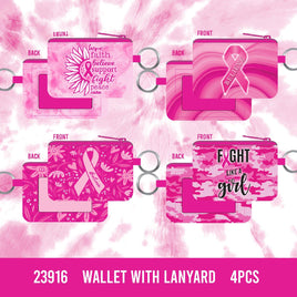 Breast Cancer Awareness Lanyard Wallet Assortment