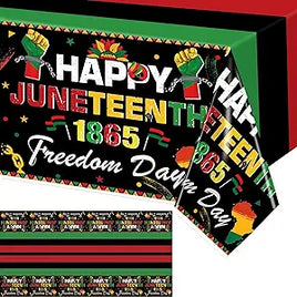 54" X 108" Happy Juneteenth Plastic Tablecover