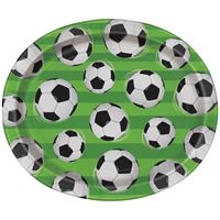 Soccer Oval Paper Plates 8 ct.
