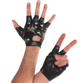 Studded Fingerless Gloves