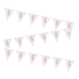 Glitz Rose Gold 16 Prismatic Plastic Flag Banner