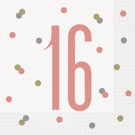 Glitz Rose Gold 16 Luncheon Napkins 16 ct.