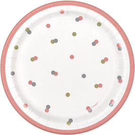 7"  Glitz Rose Gold Plates 8 ct.