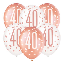 12" Rose Gold Latex Balloons 40  6 ct.