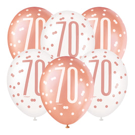 12" Rose Gold Latex Balloons 70  6 ct.