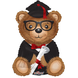 36" Grad Bear and Diploma Jumbo Foil Balloon
