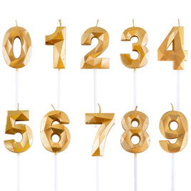 3D Number Candle- Gold