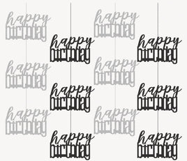 5 ft. GLITZ Happy Birthday Black Hanging Decorations