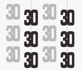 5 ft. GLITZ 30 Black Hanging Decorations