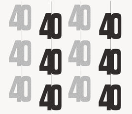 5 ft. GLITZ 40 Black Hanging Decorations