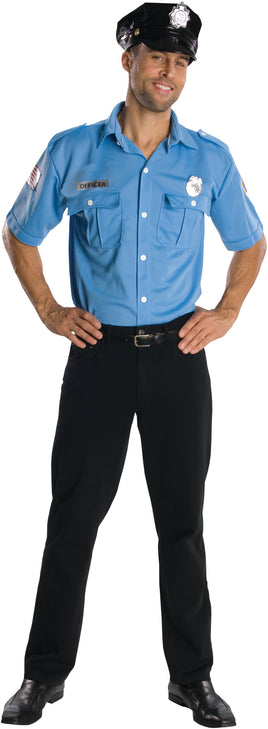 Police Officer Adult Costume - Light Blue Standard