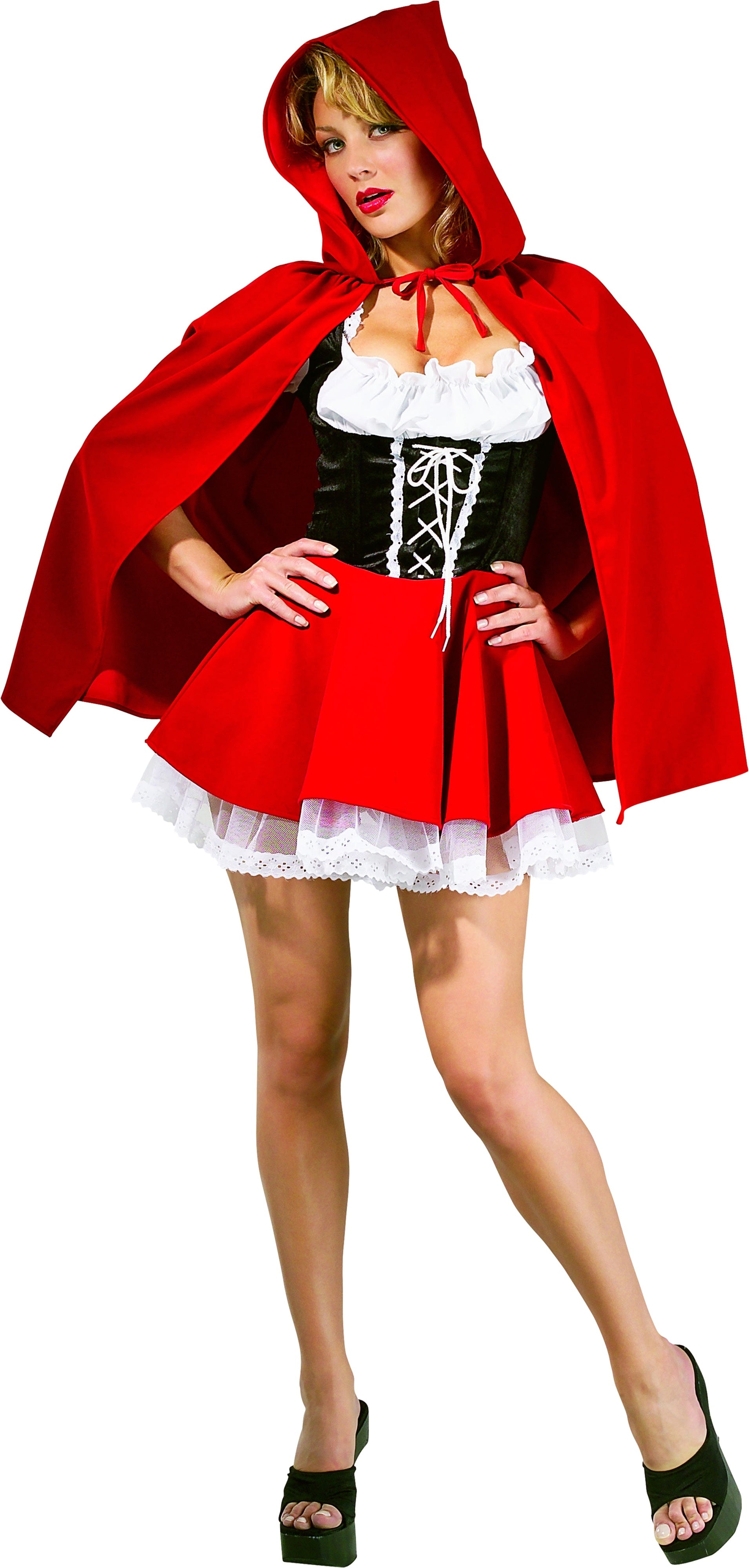 Red Riding Hood Adult Costume Dress with Hooded Cape| Party Stop Red Riding Hood Adult Costume Dress with Hooded Cape| Party Stop