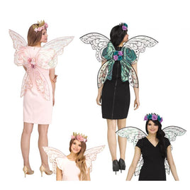 Fantasy Fairy Sparkle Wing Assortment Black Glitter/Purple