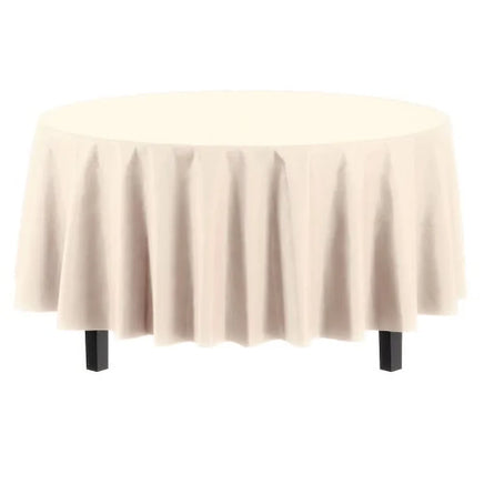 84" Round Ivory Table Cover  1 ct.