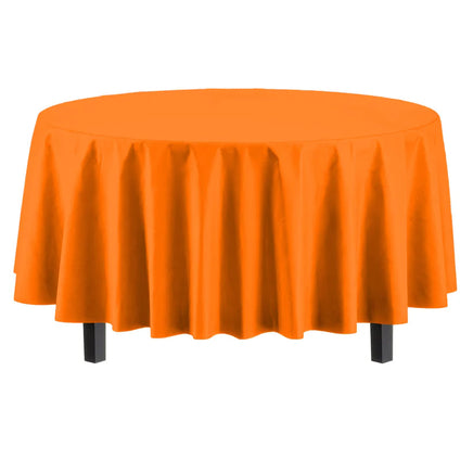 84" Round Orange Table Cover 1 ct.