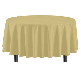 84" Round Light Yellow Table Cover  1 ct.