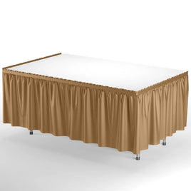 14' X 29" Gold Plastic Table Skirt  1 ct .