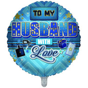 18" To My Husband with Love  Foil Balloon