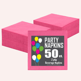 Cerise Beverage Napkins - 50 Ct.