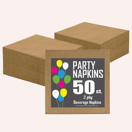 Gold Beverage Napkins - 50 Ct.