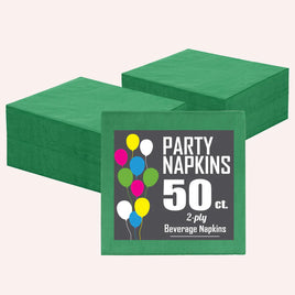Emerald Green Beverage Napkins - 50 Ct.