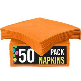 Orange Beverage Napkins - 50 Ct.