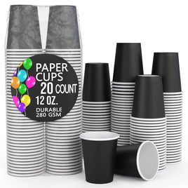 12 oz. Black Paper Cups 20 Ct.