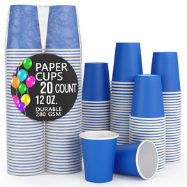 12 oz. Dark Blue Paper Cups 20 Ct.