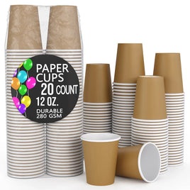 12 oz. Gold Paper Cups 20 Ct.