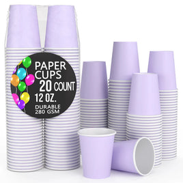 12 oz. Lavender Paper Cups 20 Ct.