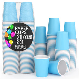 12 oz. Light Blue Paper Cups 20 Ct.