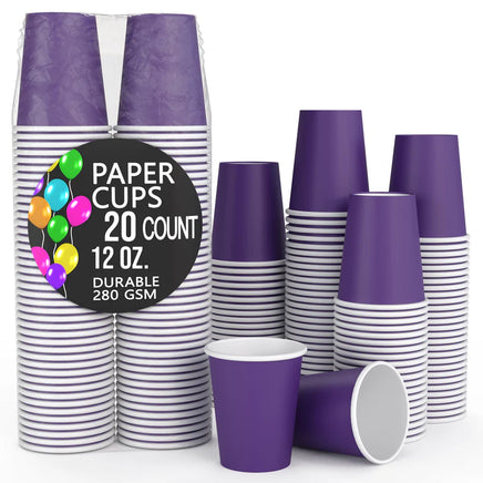 12 oz. Purple Paper Cups 20 Ct.