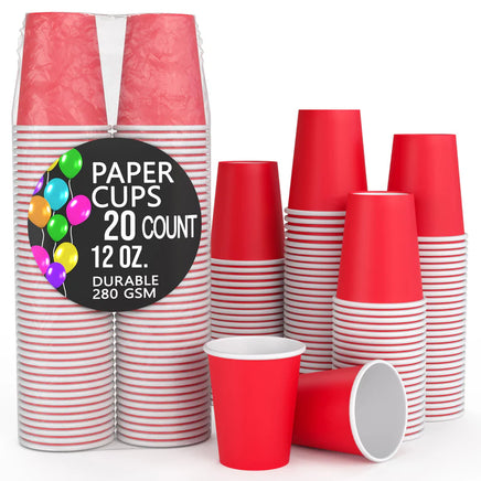 12 oz. Red Paper Cups 20 Ct.