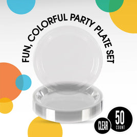 7 In. Clear Plastic Plates - 50 Ct.