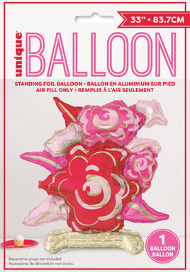 33" Flower Bouquet Shaped Standing Foil Balloon Centerpiece