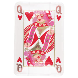 Red & Pink Valentines Queen Of Hearts 9" X 6" Appetizer Plates 8 ct.