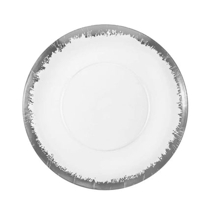 10" Silver Scratched Design Plastic Plates 10 ct.