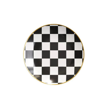 6" Checkerboard Plastic Plates 10 Ct.