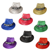 LED New Years  Sequin Fedora Assorted Colors 1 ct.