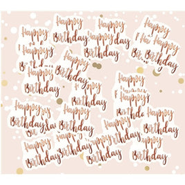 Rose Gold Happy Birthday Confetti