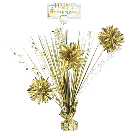 Happy Anniversary Gold Spray Centerpiece