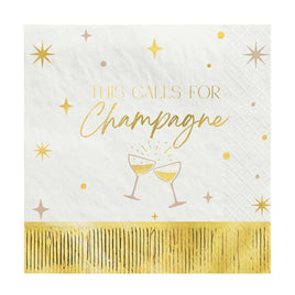 Golden Soiree Beverage Napkins  16 ct.