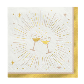 Golden Soiree Beverage Napkins  16 ct.