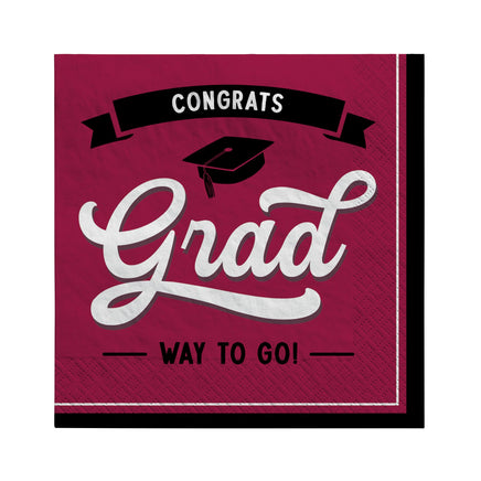 School Spirit Luncheon Napkins -Maroon 16 ct.